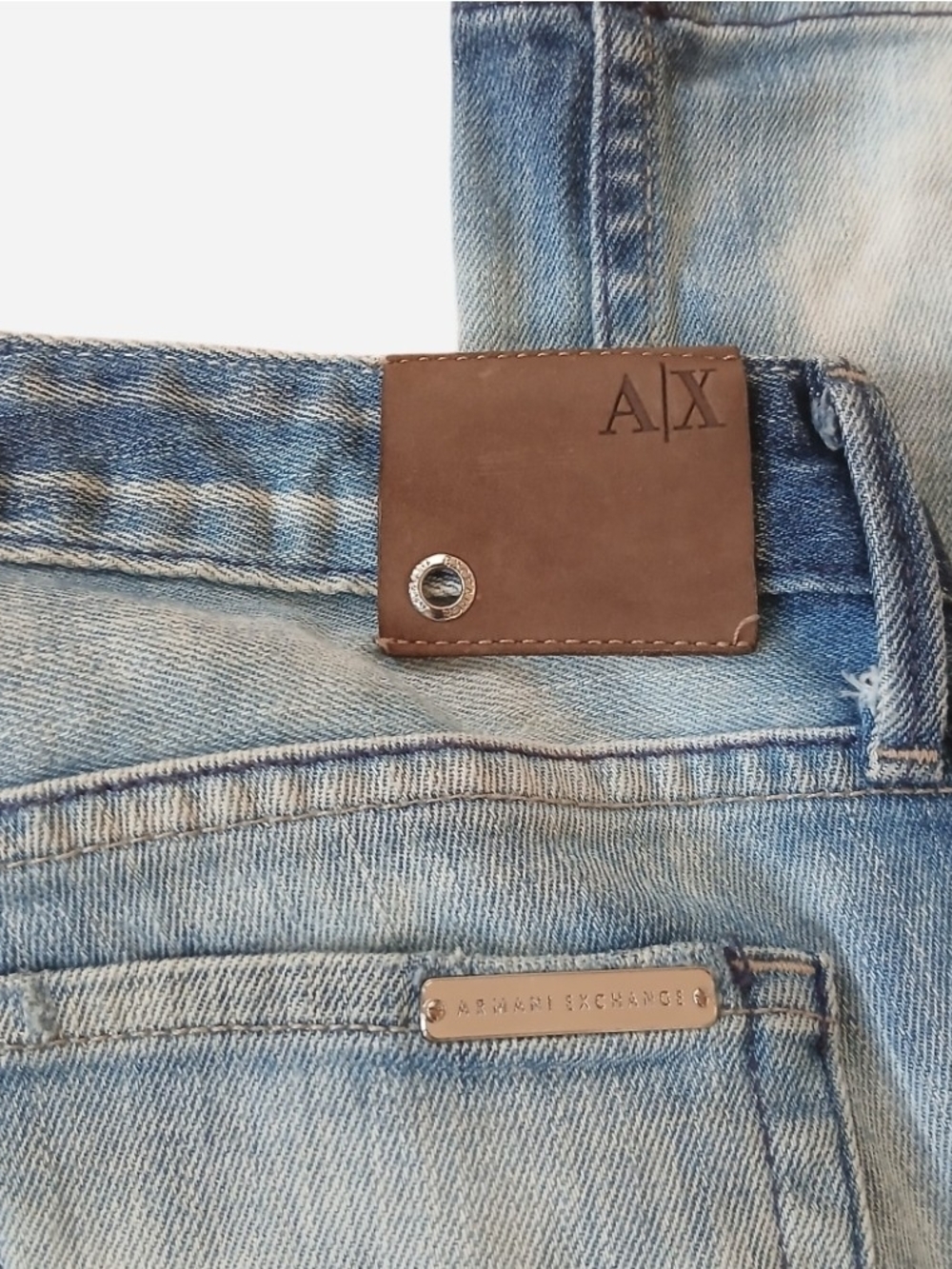 Armani Exchange Jeans Womens Size 2 Light Skinny Distressed Denim Blue Pants AX